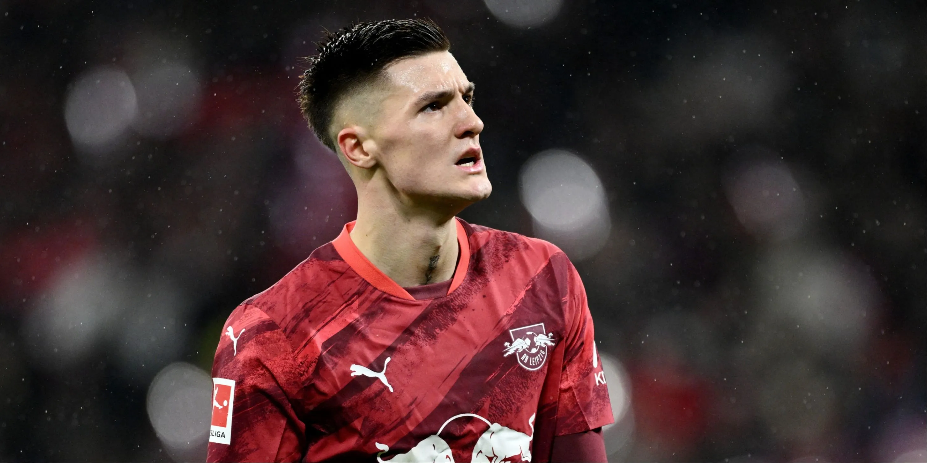 Benjamin Sesko ăn mừng bàn thắng cho RB Leipzig