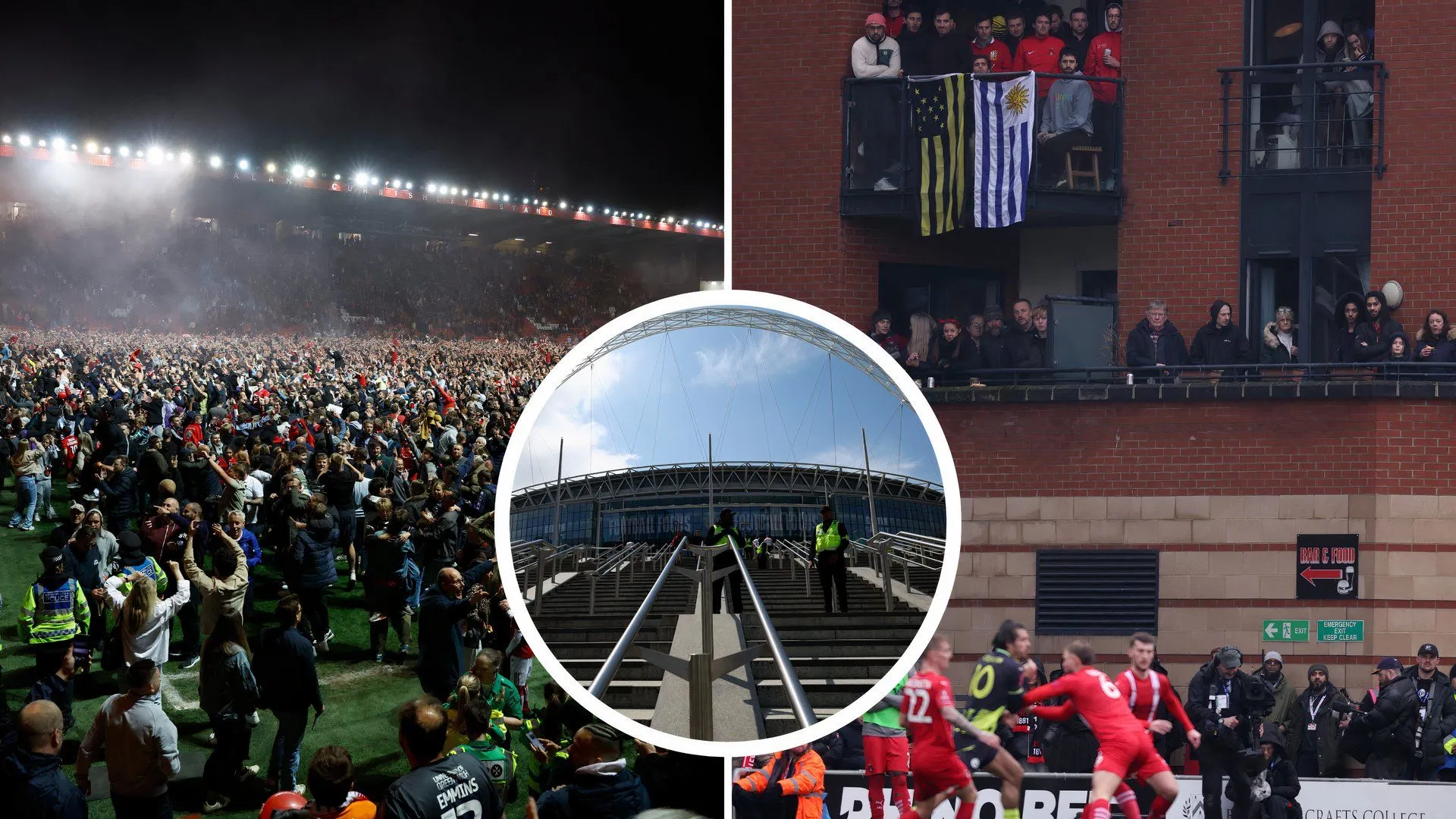 Biểu ngữ quảng bá trận chung kết play-off League One giữa Charlton Athletic và Leyton Orient tại Wembley