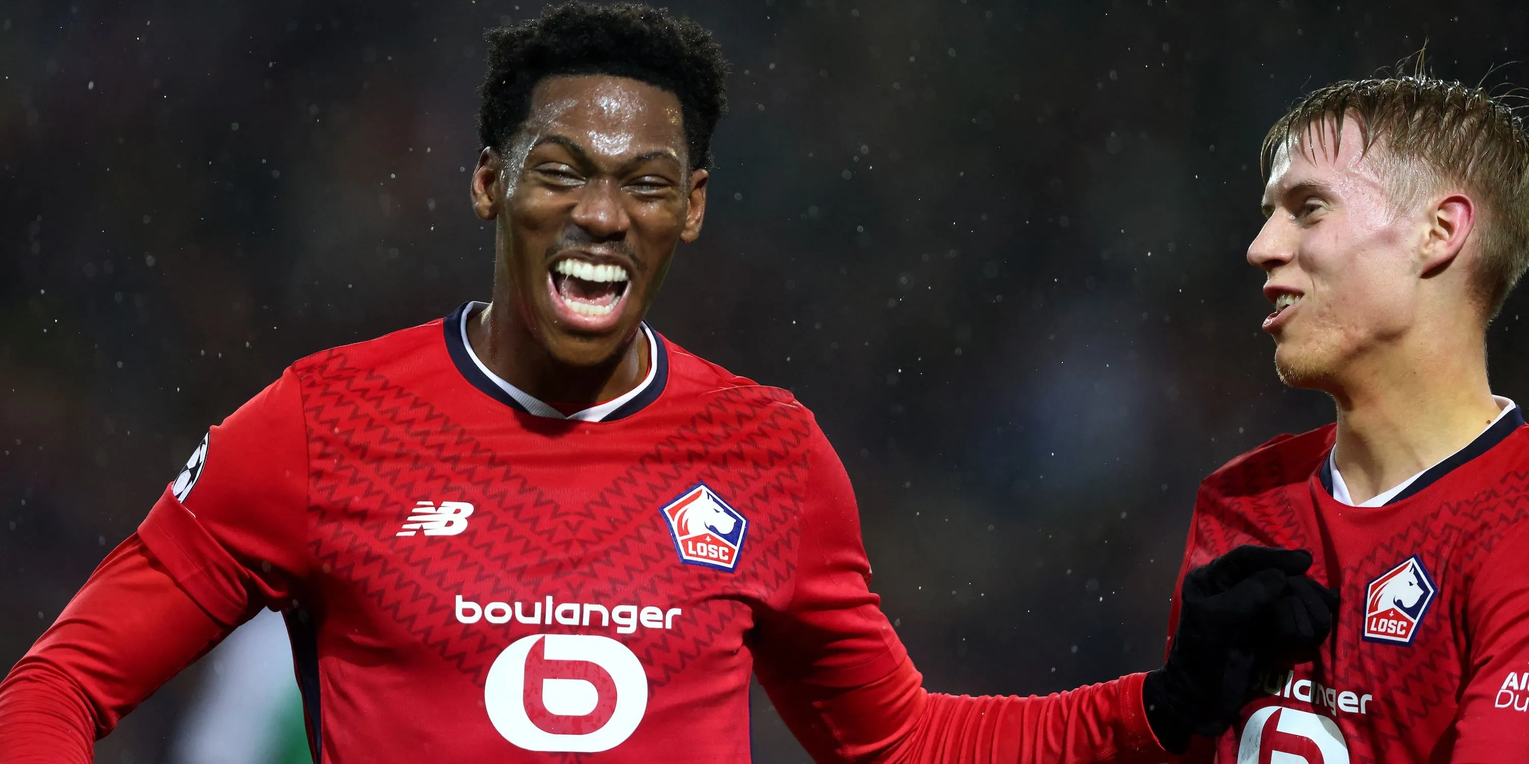 Jonathan David ăn mừng bàn thắng trong màu áo LOSC Lille