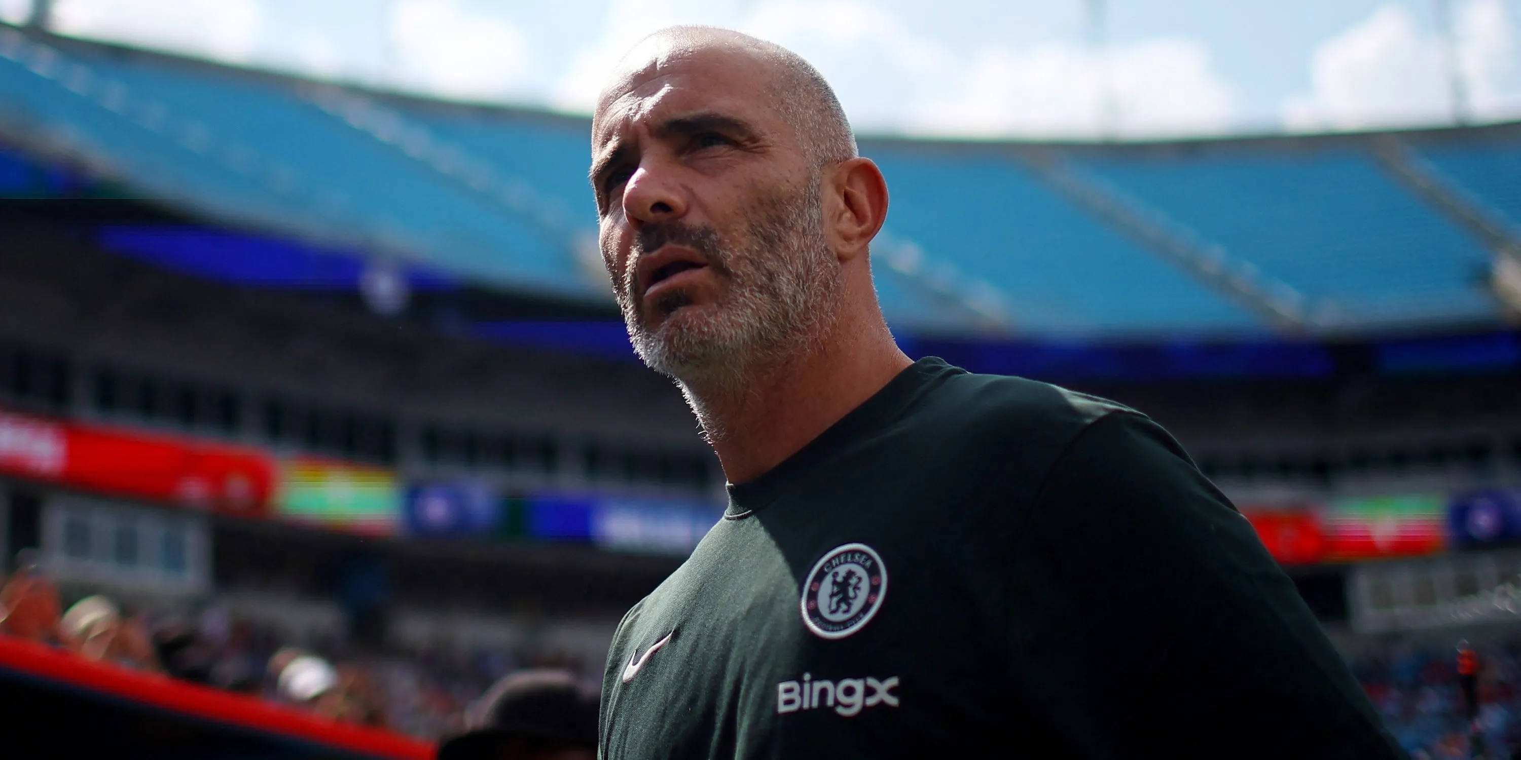 Chelsea manager Enzo Maresca before the start of the second half
