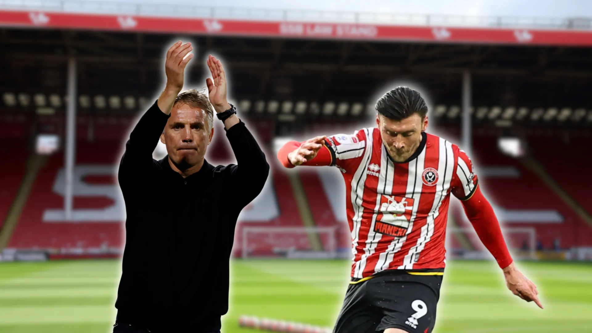 Huấn luyện viên Phil Parkinson của Wrexham và tiền đạo Kieffer Moore, khả năng đối đầu tại Bramall Lane