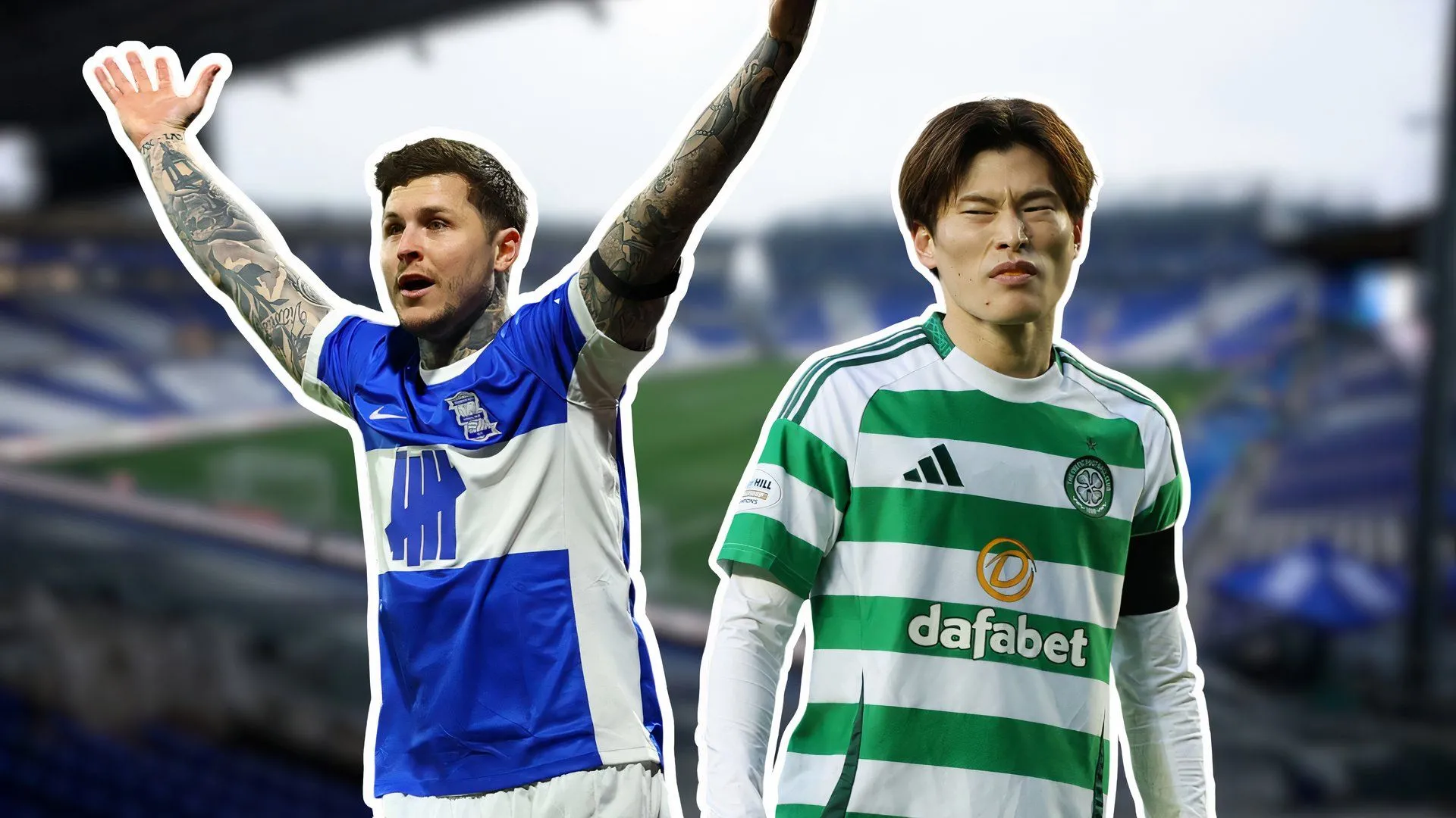 Tiền đạo Lyndon Dykes và tân binh Kyogo Furuhashi của Birmingham City