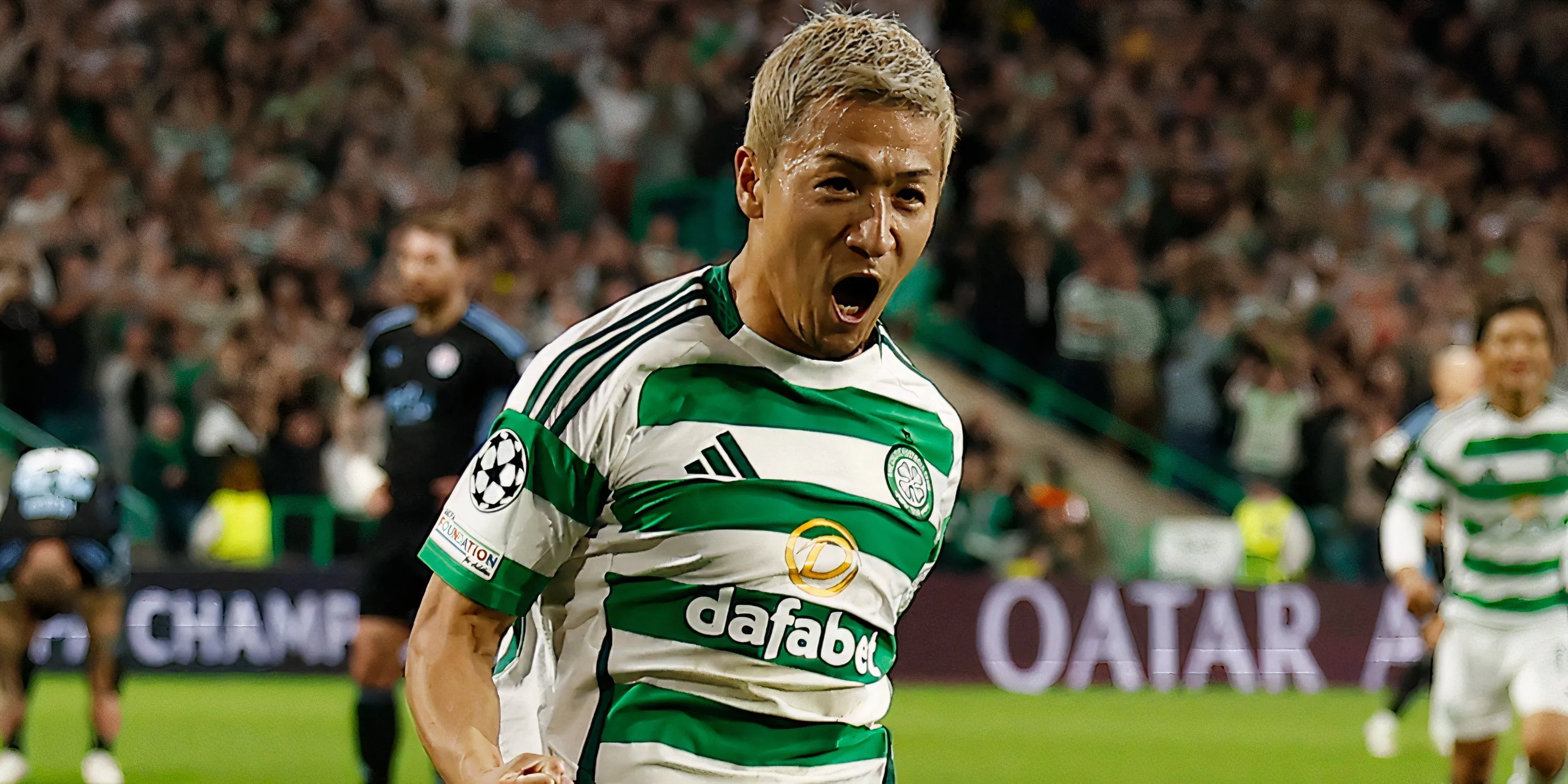 Daizen Maeda thi đấu cho Celtic tại Champions League