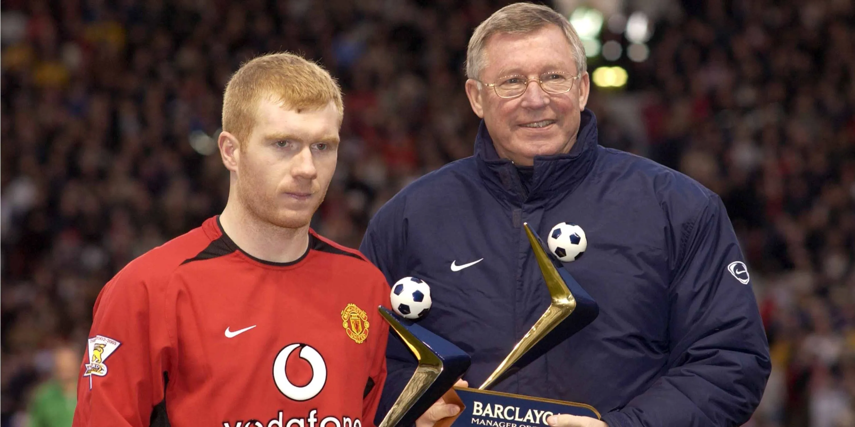 Paul Scholes và Sir Alex Ferguson — hình ảnh gợi nhớ sự nghiệp tại Man United